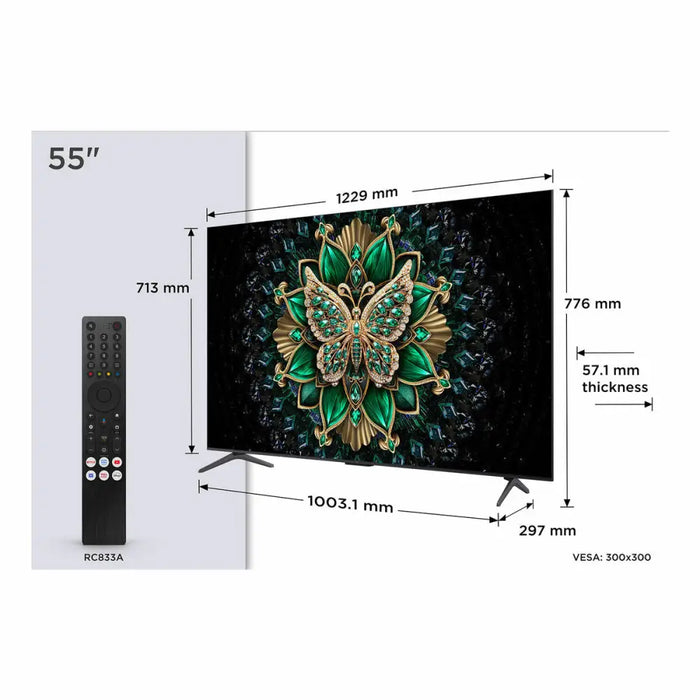 Смарт телевизор TCL 55C6K 55 55’’ 4K Ultra HD HDR QLED QD