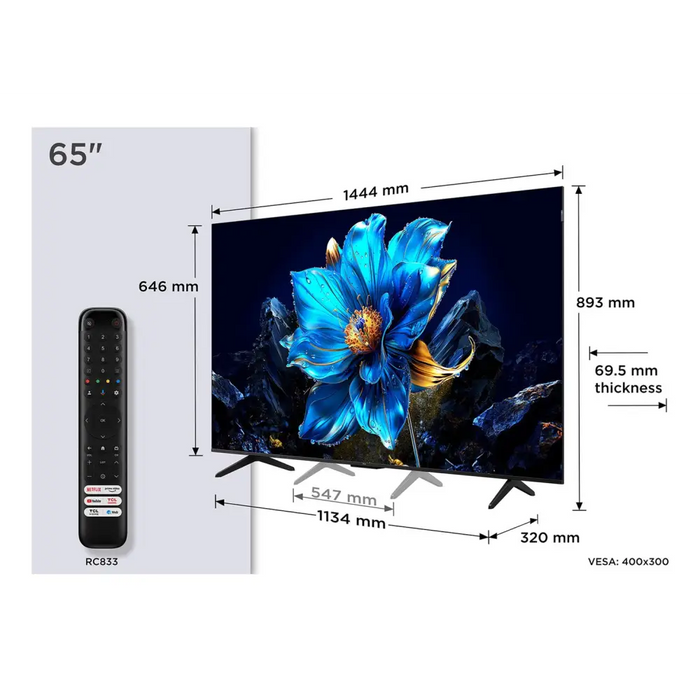 Смарт телевизор TCL 65P7K 65’’ 4K Ultra HD HDR QLED