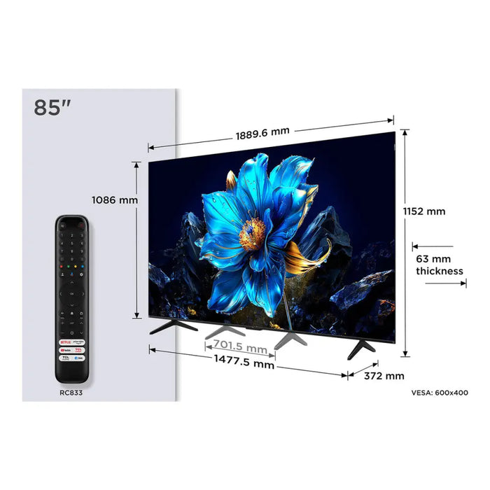 Смарт телевизор TCL 85P7K 85’’ 4K Ultra HD HDR QLED