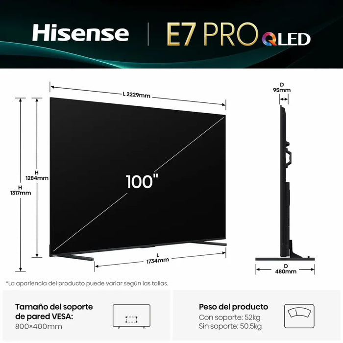 Смарт телевизор Hisense 100E7Q PRO
