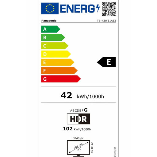 Смарт телевизор Panasonic TB43W61AEZ 4K Ultra HD 43” LED
