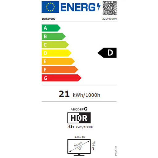 Смарт телевизор Daewoo 32DM95HV 32’’ HD LED Безжичен HDR10