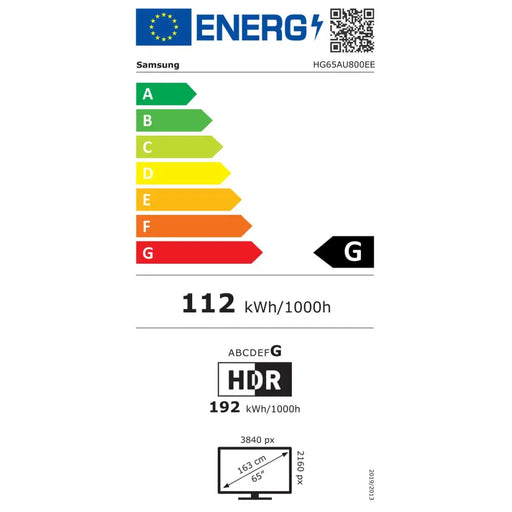 Смарт телевизор Samsung HG65AU800EEXEN Черен 65’’ 4K Ultra