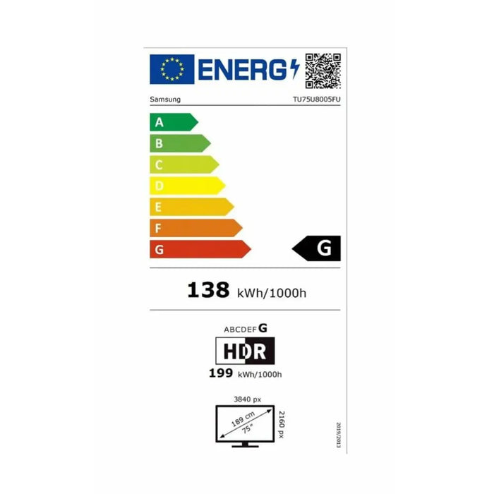 Смарт телевизор Samsung TU75U8005FUX 75 75’’ 4K Ultra HD