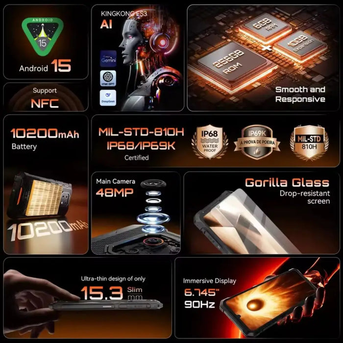 Смартфони Cubot CUBKKES3BLK 6 GB RAM 256 GB 6,75’’