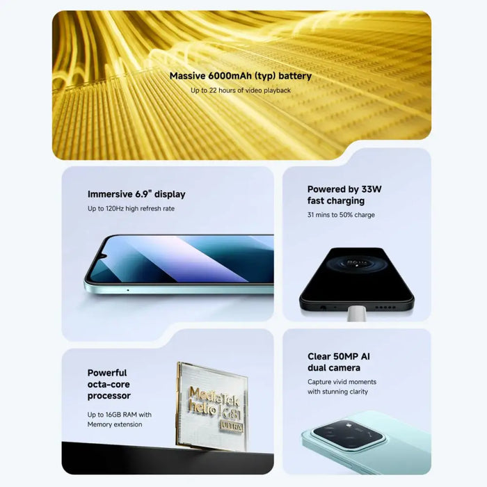 Смартфони Poco C85 6,9’’ Octa Core 6 GB RAM 128 GB Зелен