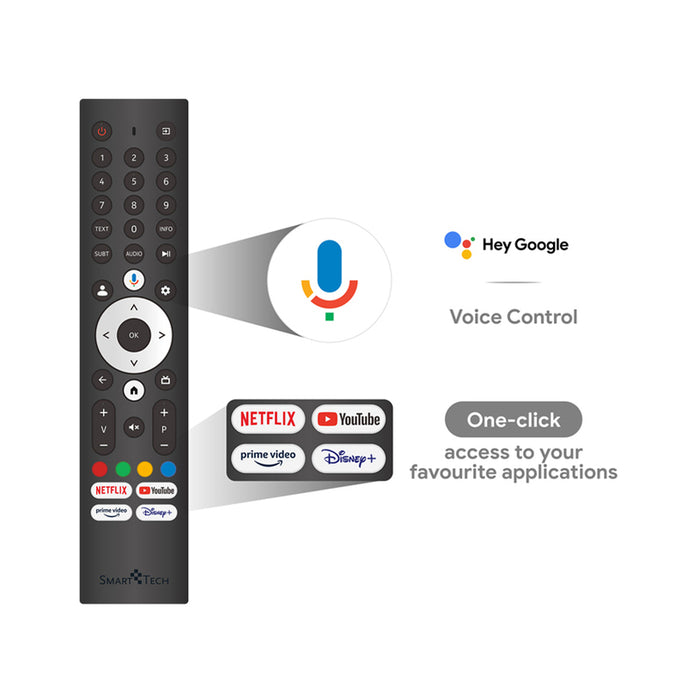 Телевизор SMARTTECH 32QG01V QLED SMART TV, GOOGLE TV, 32.0 ", 80.0 см