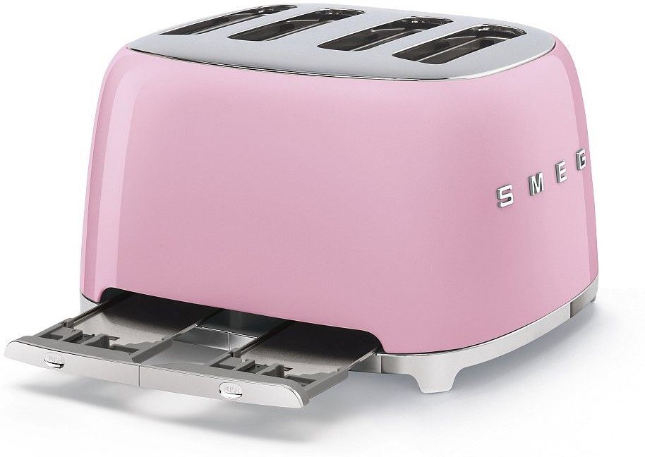 Двоен тостер Smeg - TSF03PKEU, 2000W, 6 степени, розов