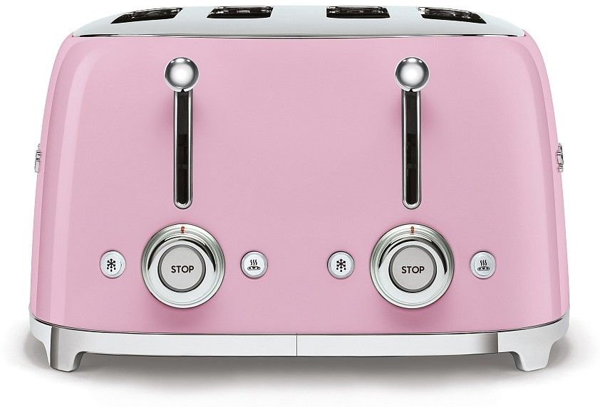 Двоен тостер Smeg - TSF03PKEU, 2000W, 6 степени, розов