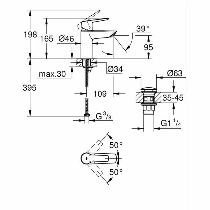 Смесител Grohe Start S Матово черно Месинг
