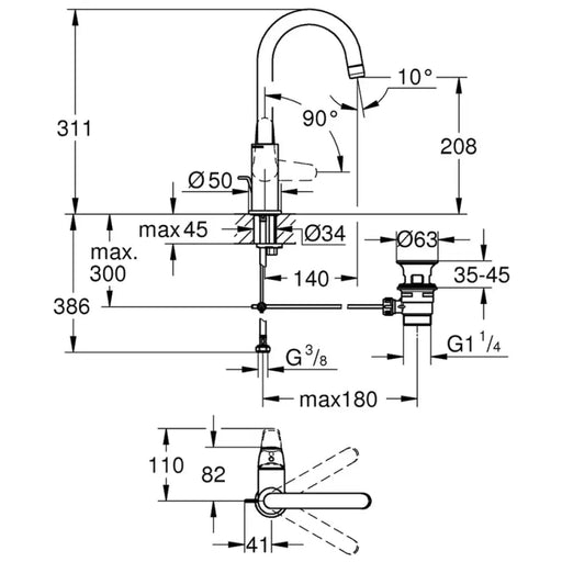 СМЕСИТЕЛ GROHE SWIFT