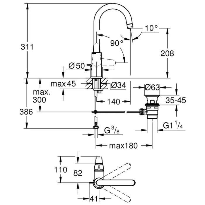 СМЕСИТЕЛ GROHE SWIFT