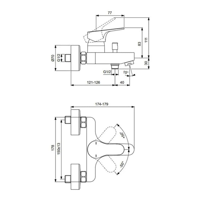 СМЕСИТЕЛ IDEALSTANDARD CERABASE BC843AA