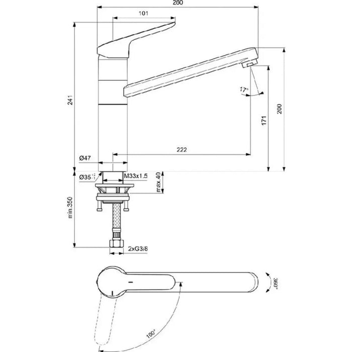 СМЕСИТЕЛ ЗА КУХНЯ IDEALSTANDARD CERAFLEX