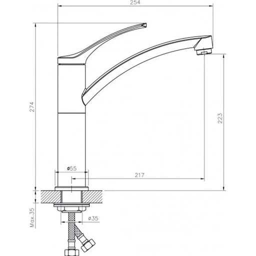 СМЕСИТЕЛ ЗА КУХНЯ INTER CERAMIC 7153066