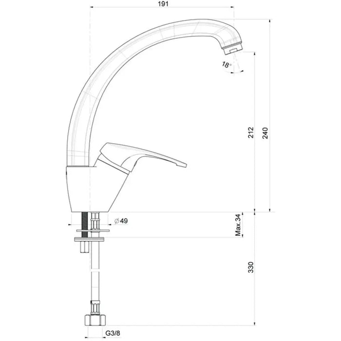 СМЕСИТЕЛ ЗА КУХНЯ С ГРАНИТНО ПОКРИТИЕ БЕЖОВ FAT 08910-1003