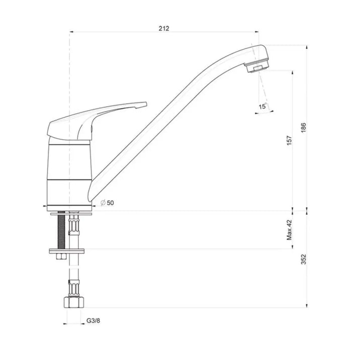 СМЕСИТЕЛ ЗА КУХНЯ С ГРАНИТНО ПОКРИТИЕ БЯЛ FAT 08905-1001