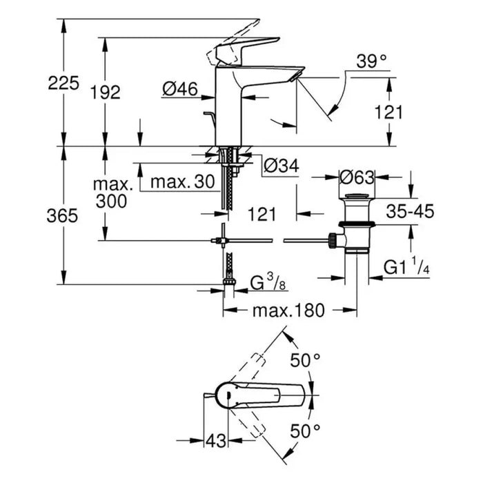 СМЕСИТЕЛ ЗА УМИВАЛНИК GROHE START M