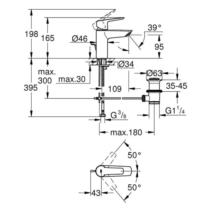 СМЕСИТЕЛ ЗА УМИВАЛНИК GROHE START S