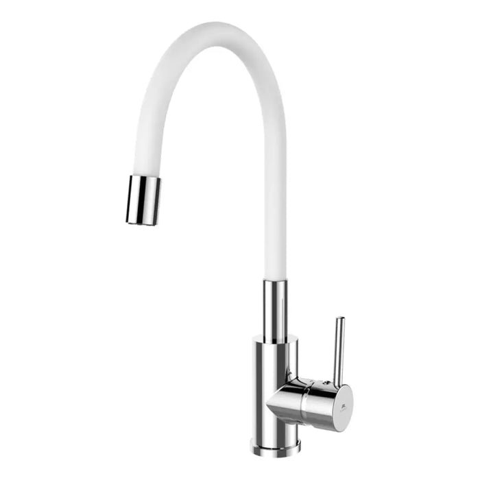 СМЕСИТЕЛ ЗА КУХНЯ С ПОДВИЖНО РАМО RUBINETA TWISTER -33 WHITE