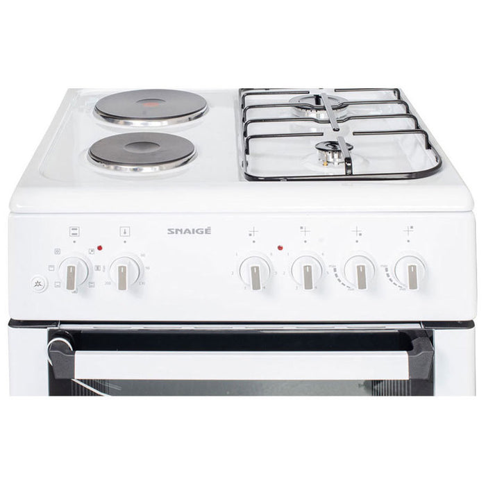 Комбинирана печка SNAIGE FF 6223MBZW A, 2 ГАЗОВИ И 2 ЕЛЕКТРИЧЕСКИ
