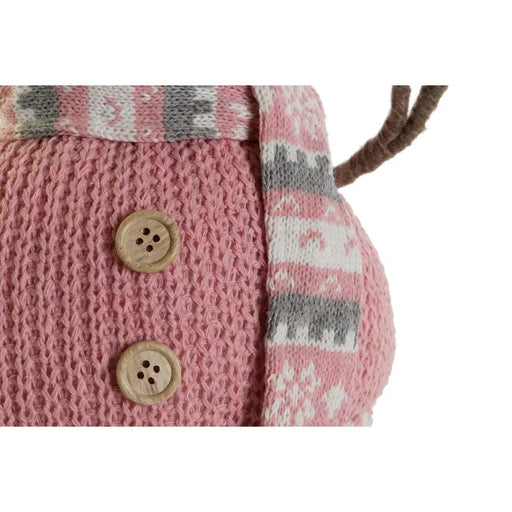 Снежен човек DKD Home Decor Бял Кафяв Розов 30 x 16 x 33 cm