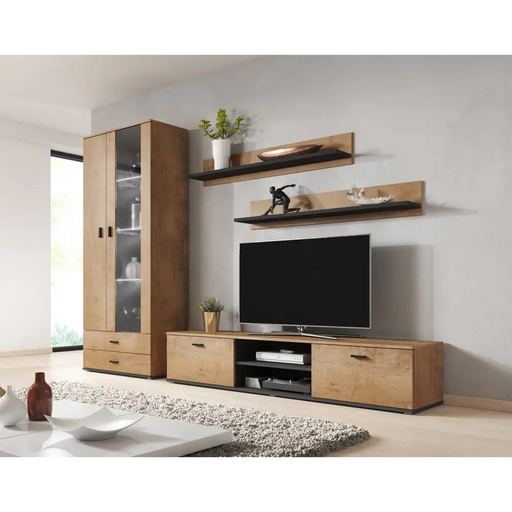 SOHO 8 комплект (RTV180 шкаф + S6 + рафтове) Дъб левка