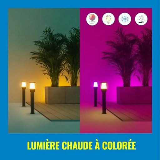 Соларен градински кол Wiz Черен Метал