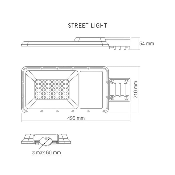 СОЛАРНА УЛИЧНА LED LAMPA LANA 30W/5K VLE-SLSO-305 VIDEX