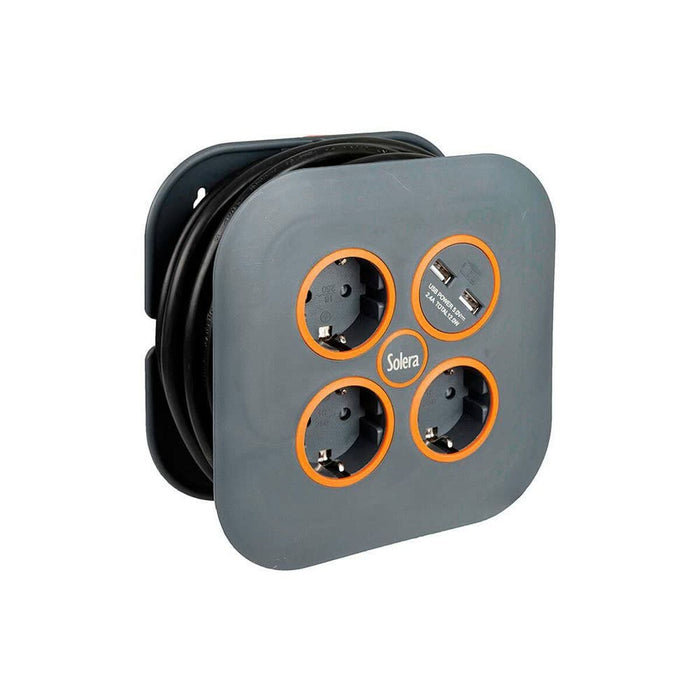 Schuko 3 начина многофункционален адаптер за контакт Solera 7321usb Сив (5 m)