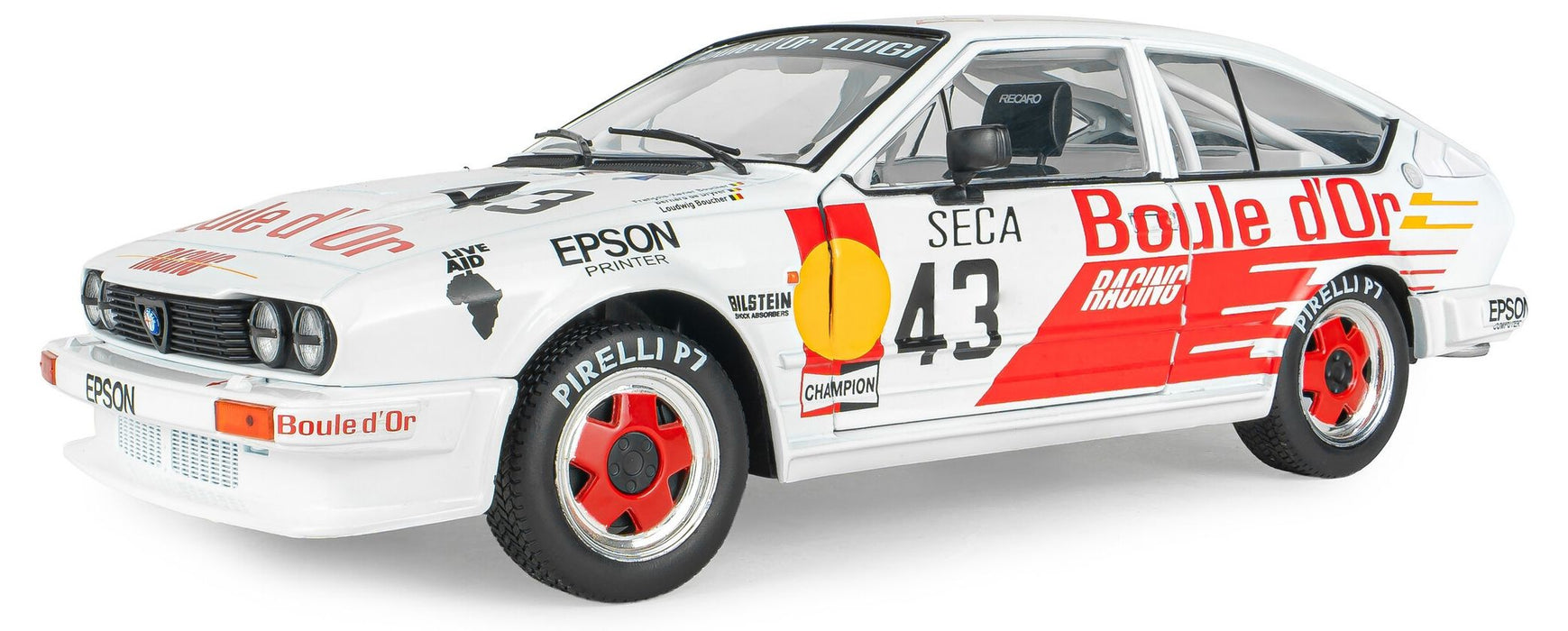 Колекционерски модел SOLIDO Състезателни: Автомобили - Alfa Romeo GTV6 #43 B.De Dryver/F-X. Boucher/L. Boucher 24H DE SPA 1985