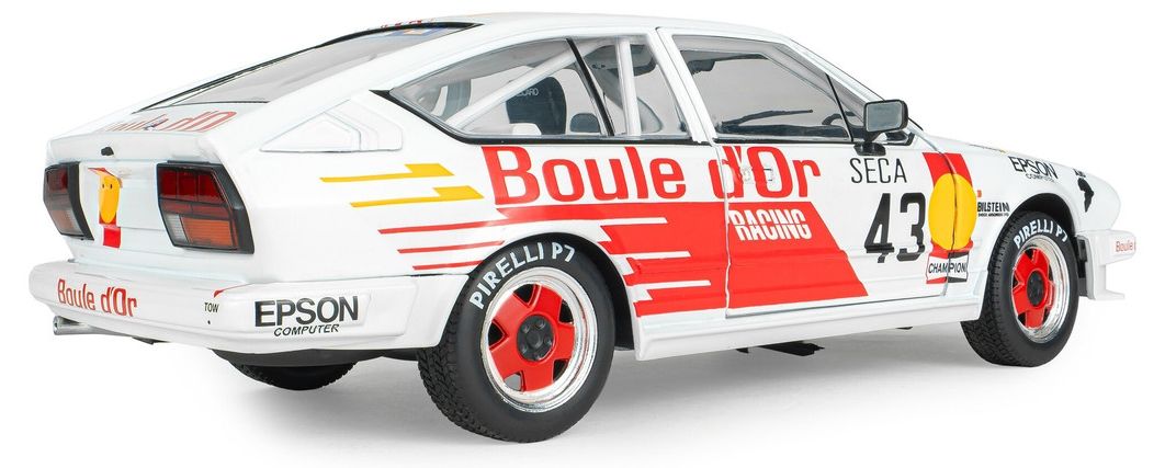 Колекционерски модел SOLIDO Състезателни: Автомобили - Alfa Romeo GTV6 #43 B.De Dryver/F-X. Boucher/L. Boucher 24H DE SPA 1985