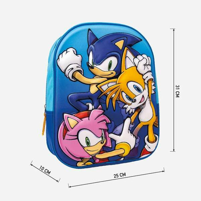 3D училищна чанта Sonic 25 x 31 x 9 cm