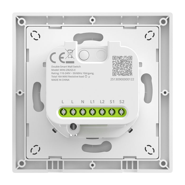 SONOFF MINI-ZB2GS-E ZigBee двуканален стенен ключ.