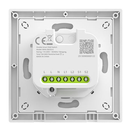 SONOFF MINI-ZB2GS-E ZigBee двуканален стенен ключ.