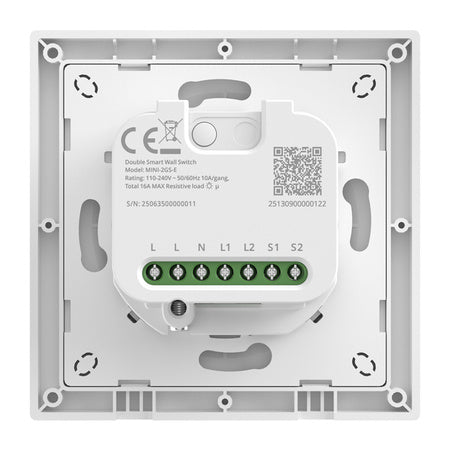 SONOFF MINI-2GS-E Matter двуканален стенен ключ.