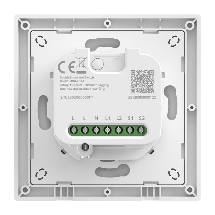 SONOFF MINI-2GS-E Matter двуканален стенен ключ.
