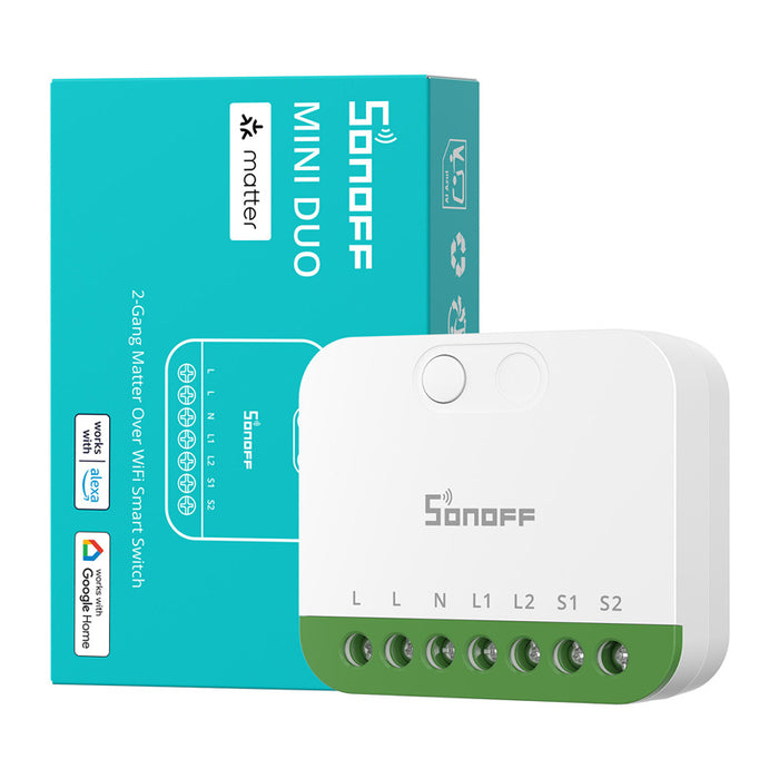 Sonoff MINI-2GS Matter двуканален мини превключвател