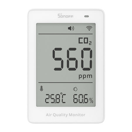 Sonoff AirGuard CO2 SAWF-08P WiFi LCD измервател на качеството на въздуха