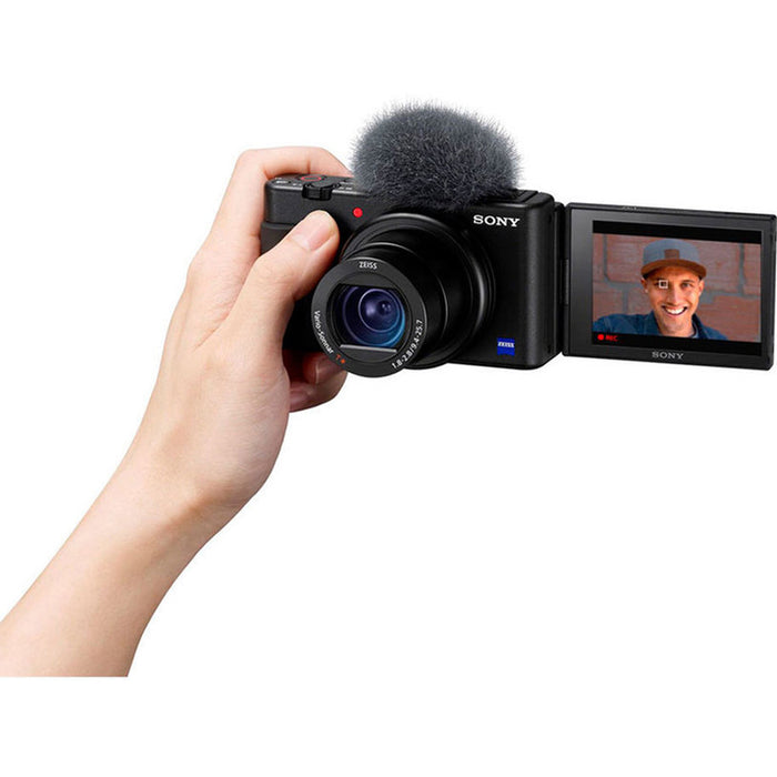 Цифров фотоапарат SONY ALPHA ZV1AB 24-70MM 20.1 MPx, ОПТИЧНО ПРИБЛИЖЕНИЕ 2.7, WI-FI, ЧЕРЕН
