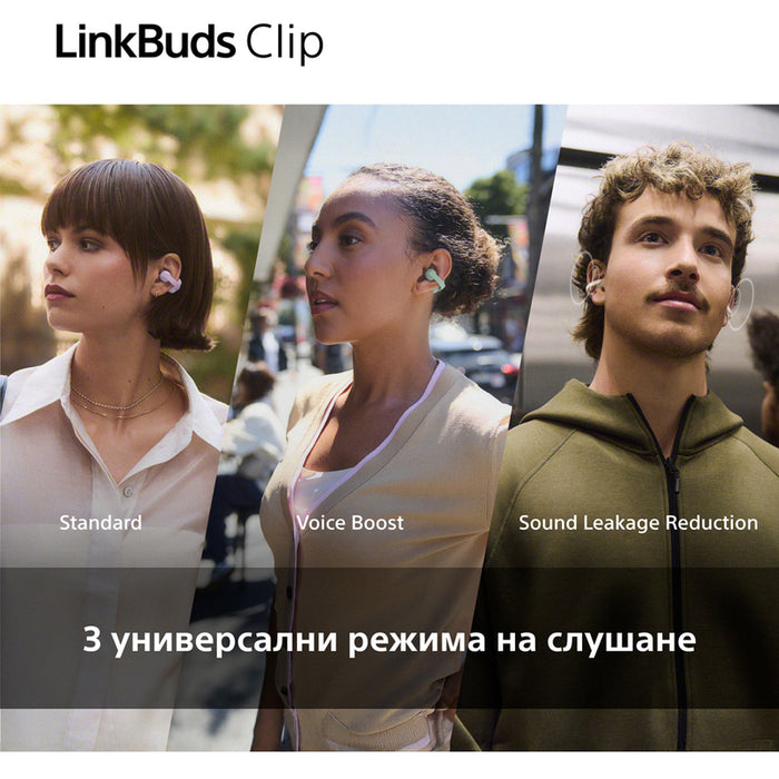 True wireless слушалки SONY LINKBUDS CLIP WFLC900G БЕЗЖИЧНА ВРЪЗКА, ЗЕЛЕН