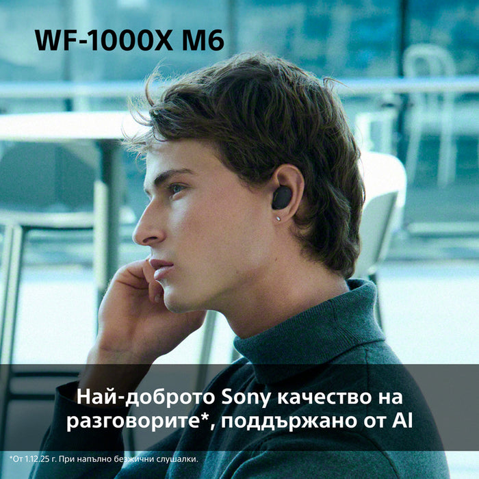 True wireless слушалки SONY WF1000XM6B WITH ANC БЕЗЖИЧНА ВРЪЗКА, ЧЕРЕН