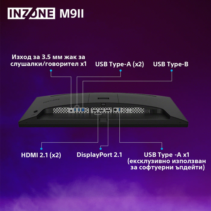 Монитор SONY INZONE M9 II SDM-27U9M2B 0.156 мм, 178°/178°, IPS, 27.0 ", 68.0 см, 3840x2160, 160.00 Hz, HDMI, DisplayPort, ЧЕРЕН