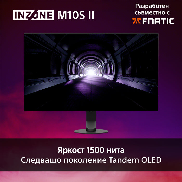 Монитор SONY INZONE M10S II SDM27Q102B 0.229 мм, 178°/178°, OLED, 26.5 ", 67.3 см, 2560x1440, 540.00 Hz, 0.02 ms, HDMI, DisplayPort, BLACK