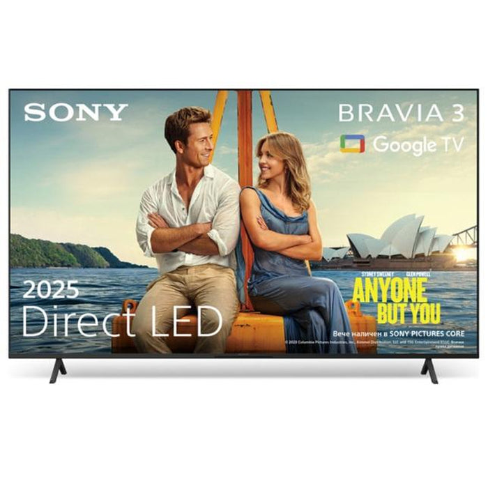 Телевизор SONY Bravia 3 K43S35BP, 43" (108 см), 4K Ultra HD, HDR, Smart TV(Google TV), 2025