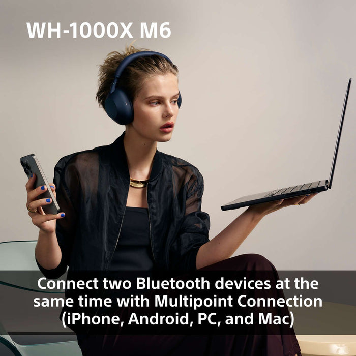 Безжични слушалки Sony - WH-1000XM6, ANC, зелени