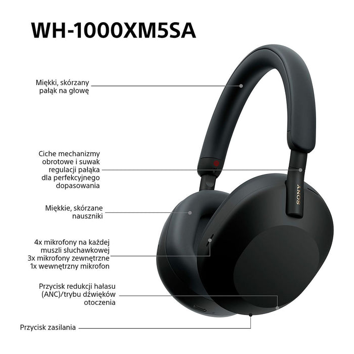 SONY WH-1000XM5SA ЧЕРНИ БЕЗЖИЧНИ СЛУШАЛКИ
