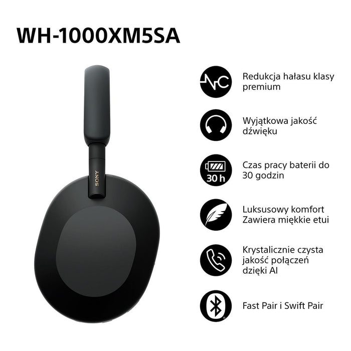 SONY WH-1000XM5SA ЧЕРНИ БЕЗЖИЧНИ СЛУШАЛКИ