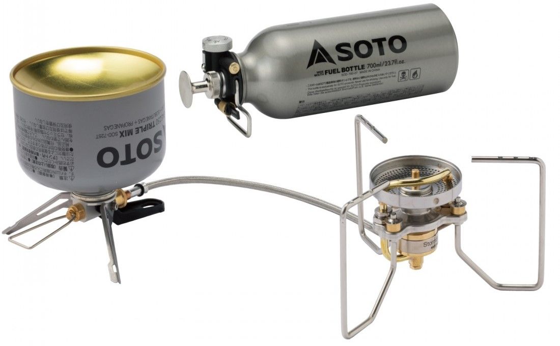 Комплект газов котлон и бутилка Soto - StormBreaker Combo, сив