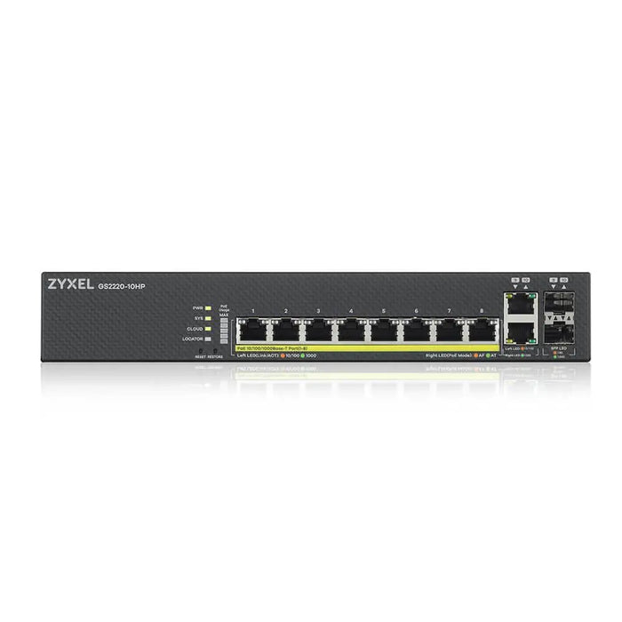 Суич ZyXEL GS-2220-10HP 10 портов Layer2 + 8x Gigabit PoE